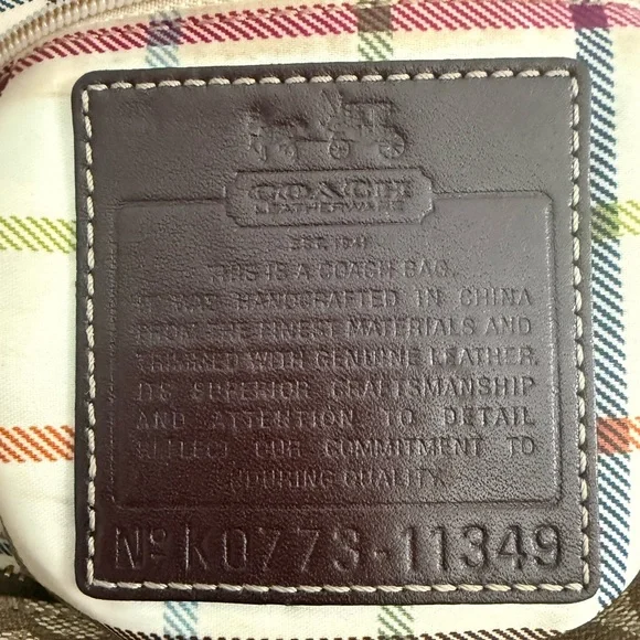 Coach Tan Signature Canvas Tote with Dark Brown Trim - Picture 11 of 11